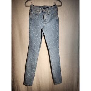 Women's High-Rise Skinny Ankle Jeans - Universal Thread Blue Polka Dot Size 0